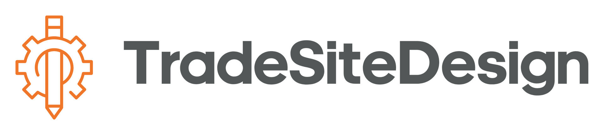The tradesitedesign logo is on a gray background.