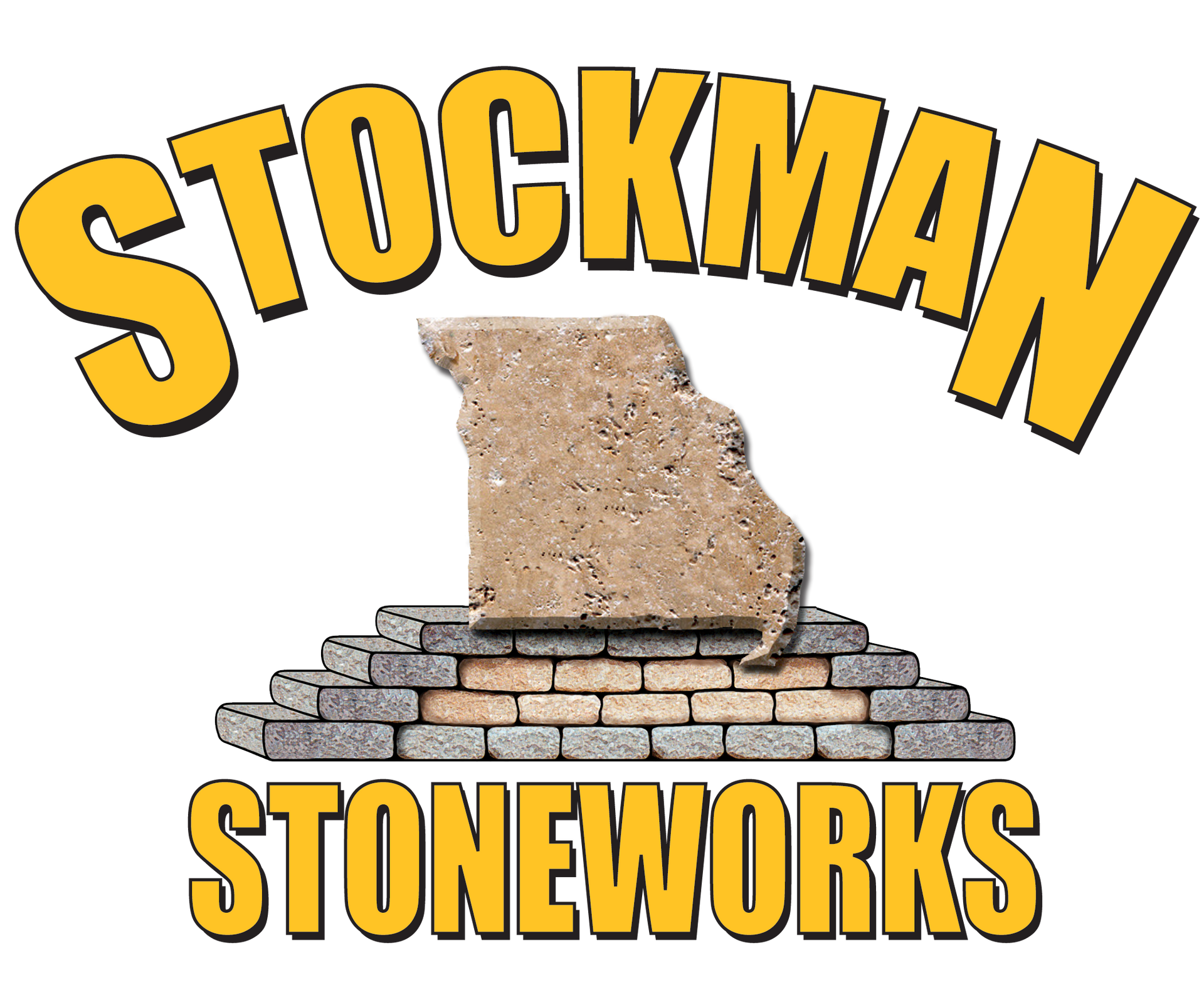 Stockman Stoneworks Logo: Shop Our Home & Business Bricks, Pavers & More in Jefferson City, MO.