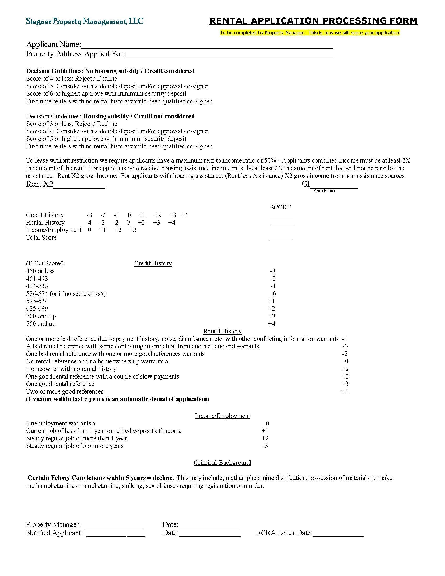 rental application process