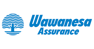 Logo de Wawanesa Assurance avec un emblème d'arbre bleu et du texte bleu sur fond blanc