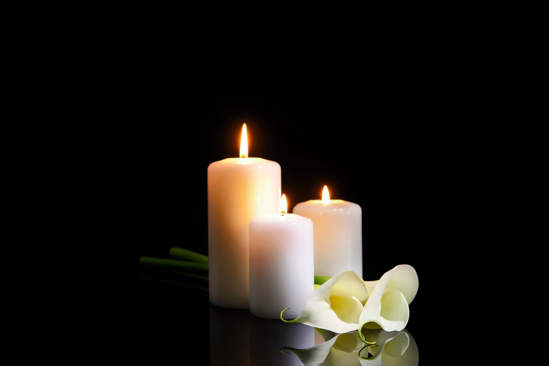 Una rosa bianca su una bara lucida durante un funerale, con una persona in lutto sfocata sullo sfondo.