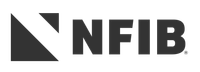 A black and white logo for nfib on a white background.