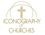 The logo for iconography of churches has a cross on it.