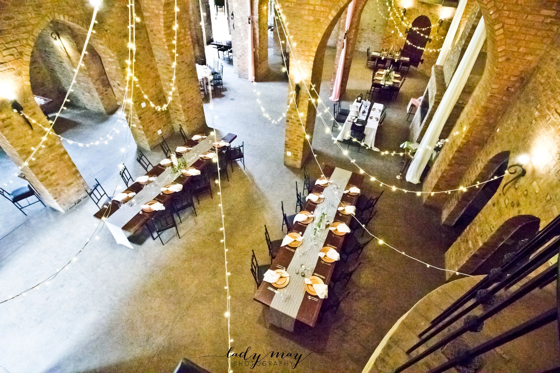 An aerial view of the Main Reception Room at Riverside Castle which is used for receptions and Conference dinners.