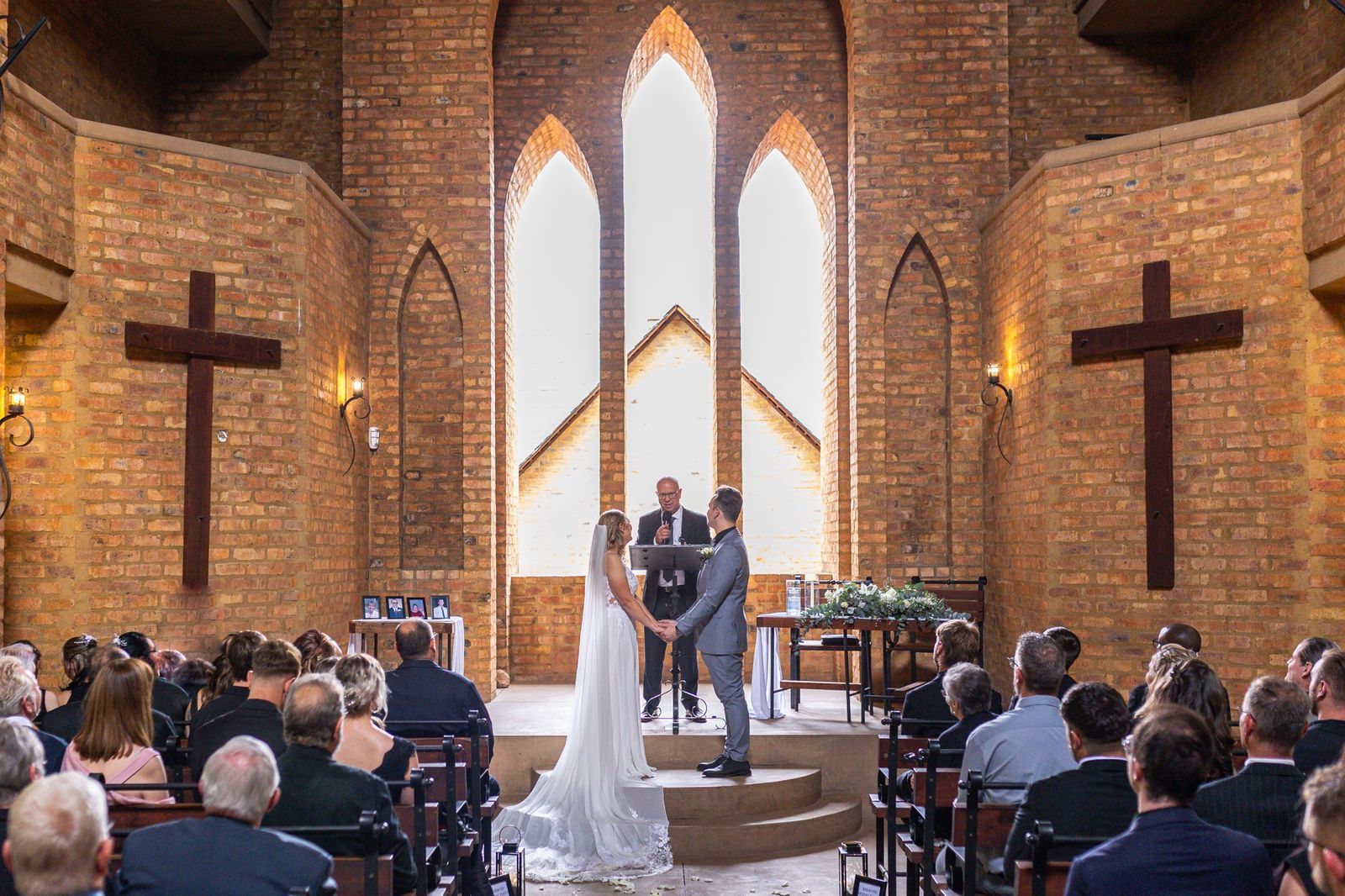 Wedding ceremony in the Chapel at Riverside Castle in Pretoria East.