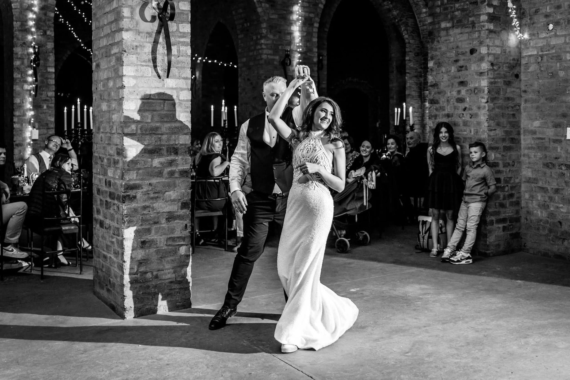 The wedding couple's first dance at Riverside Castle, a premier wedding venue in Pretoria East