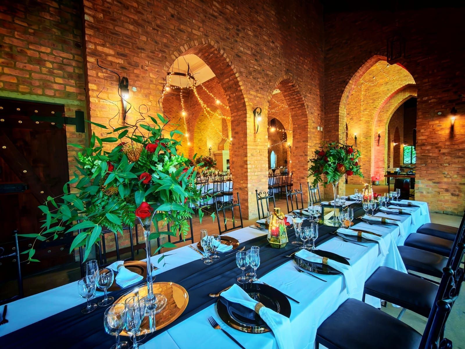 Wedding setup in The Castle at Riverside Castle.