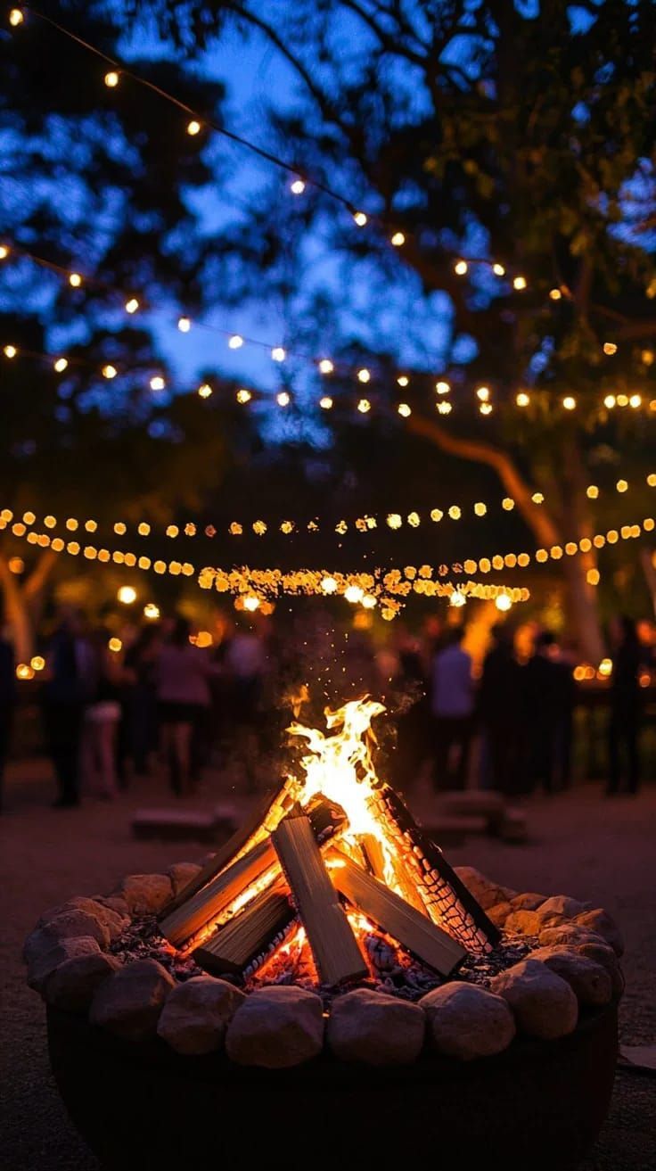 Ambience lighting & fire at the Moonlight Festival at Riverside Castle in Pretoria East.