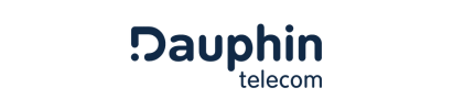 A logo for dauphin telecom on a white background