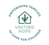 Logo: Green house with leaves,