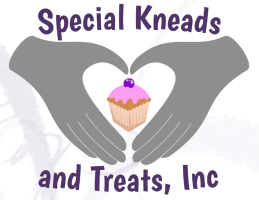Logo: gray hands forming a heart around a cupcake with pink frosting and a cherry. Text reads