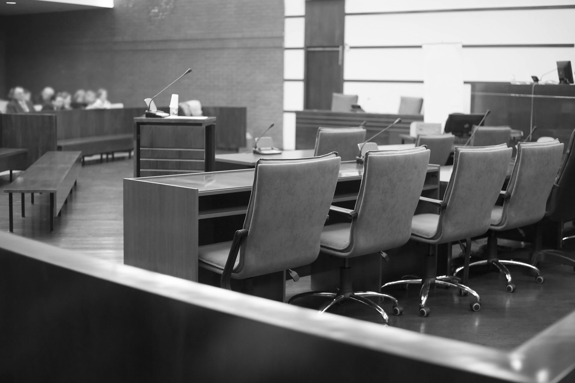 Interior View of a Courtroom, With Empty Jury Chairs — Paradise Law In Byron Bay, NSW