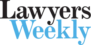 "Lawyers Weekly" logo with "Lawyers" in black font above "Weekly" in blue font.