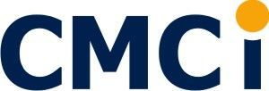 CMCi logo, dark blue letters with a yellow dot above the