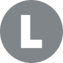 A white letter l is in a gray circle.