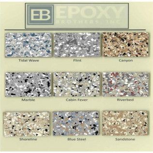 A display of different types of epoxy coatings