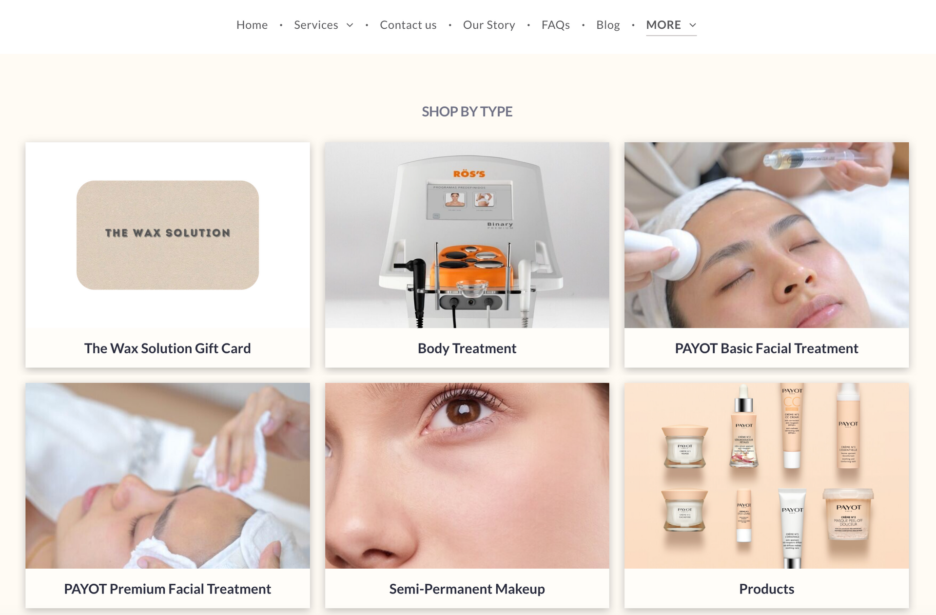 A woman is getting a facial treatment on her face on a website.