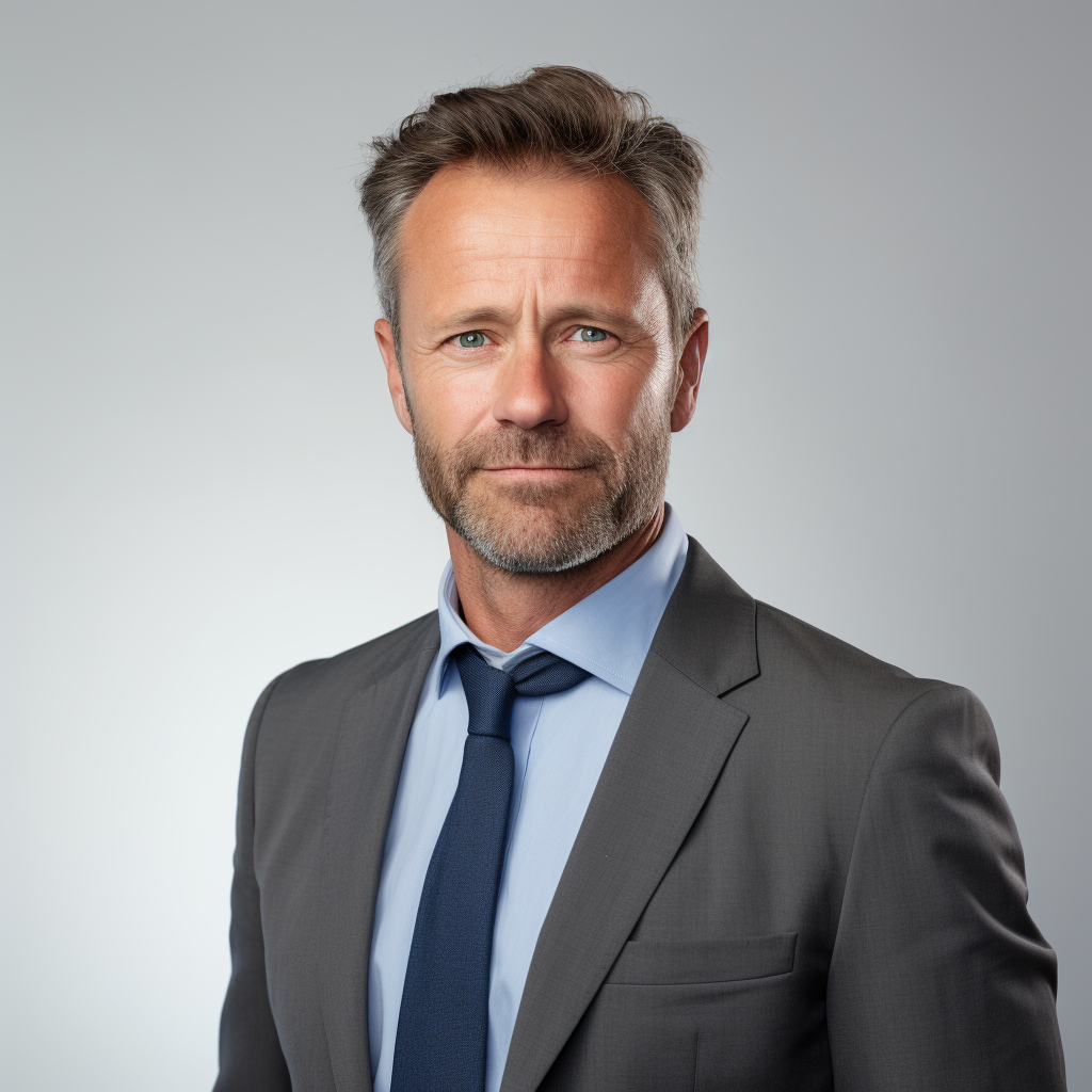 A man in a suit and tie is looking at the camera.
