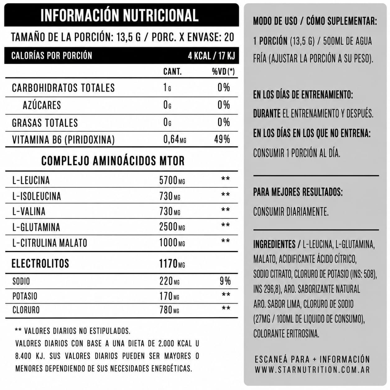 MTOR BCAA X 270 GR STAR NUTRITION (S007)