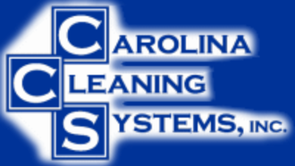 A blue logo for carolina cleaning systems inc.