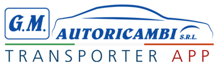 Logo per GM Autoricambi SRL con sagoma di auto, testo e linee verdi/marroni.