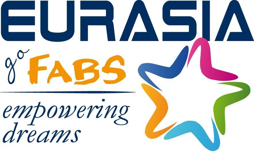 Logo per EURASIA go FABs, con una stella di più colori e la scritta: