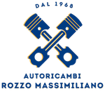 Logo con pistoni blu incrociati, 