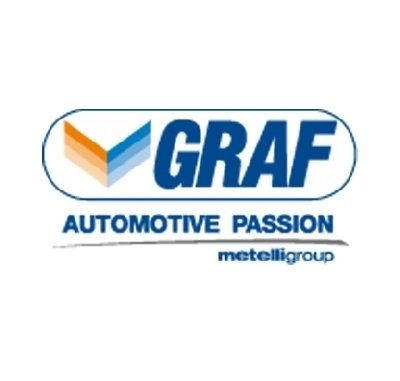 Logo per Graf Automotive, un ovale blu con la scritta