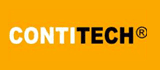 Logo ContiTech su sfondo giallo.
