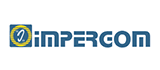 Logo per Impercom, testo blu su sfondo bianco con un emblema.