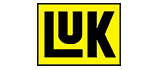 Logo per LUK, in caratteri neri all'interno di un quadrato giallo.