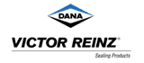 Logo di Victor Reinz: logo a forma di diamante DANA sopra il testo nero
