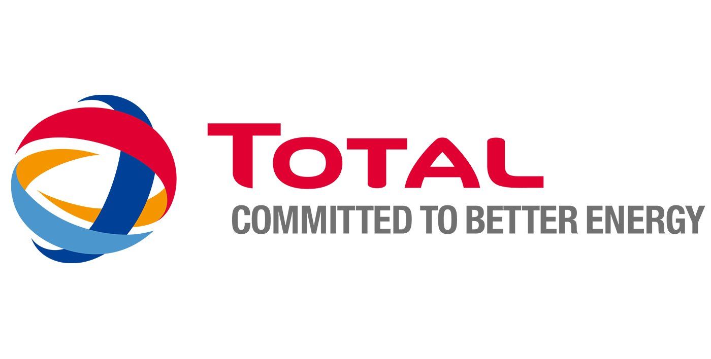 Logo di TotalEnergies: un disegno circolare rosso, blu e giallo accanto alla scritta