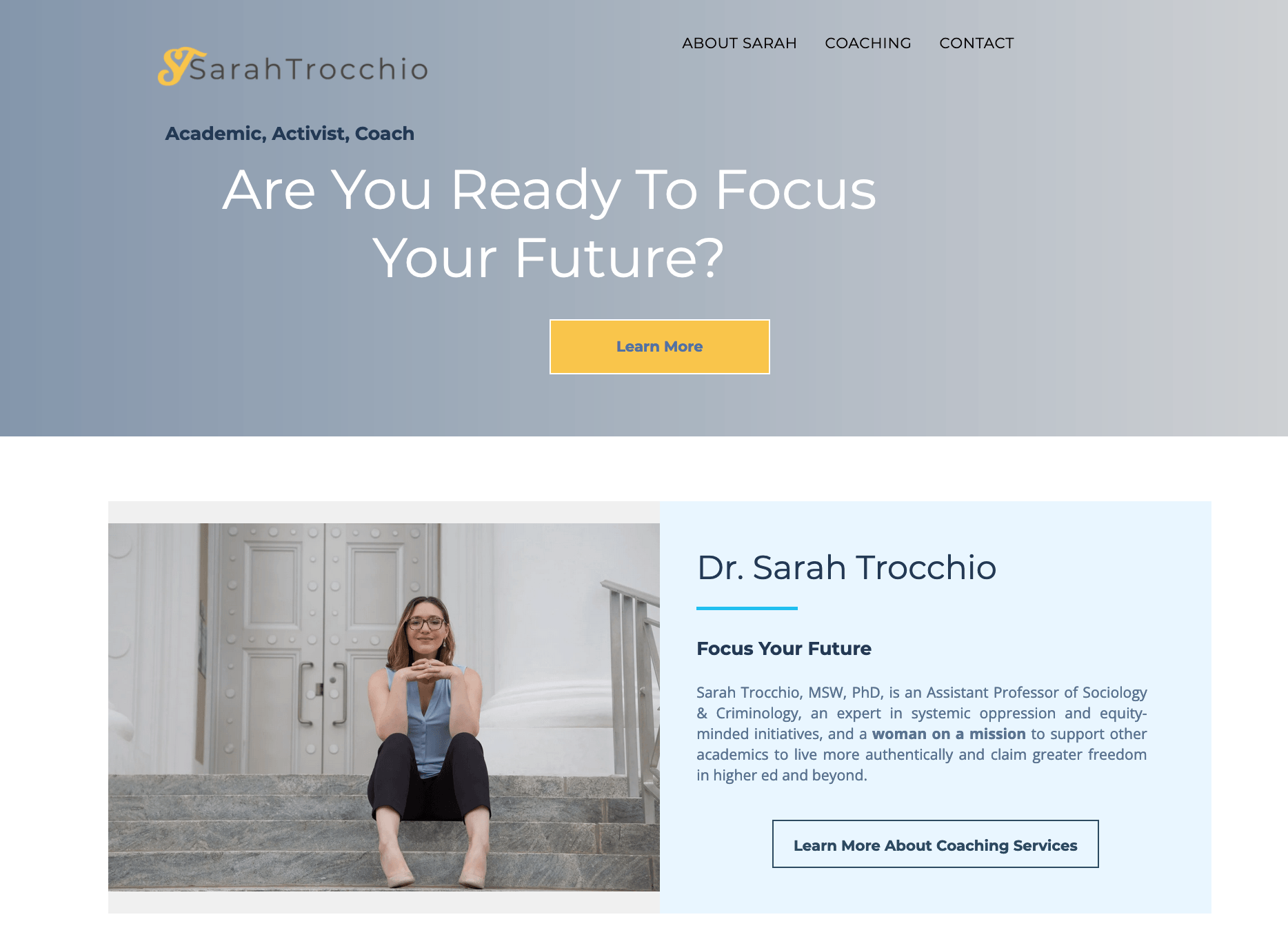 Website header with 