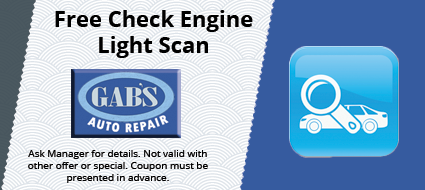 Gab 's auto repair is offering a free check engine light scan