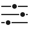 A white icon of a person standing next to a list.
