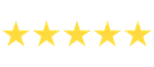 Five gleaming yellow gold stars, symbolizing glowing client recommendations.
