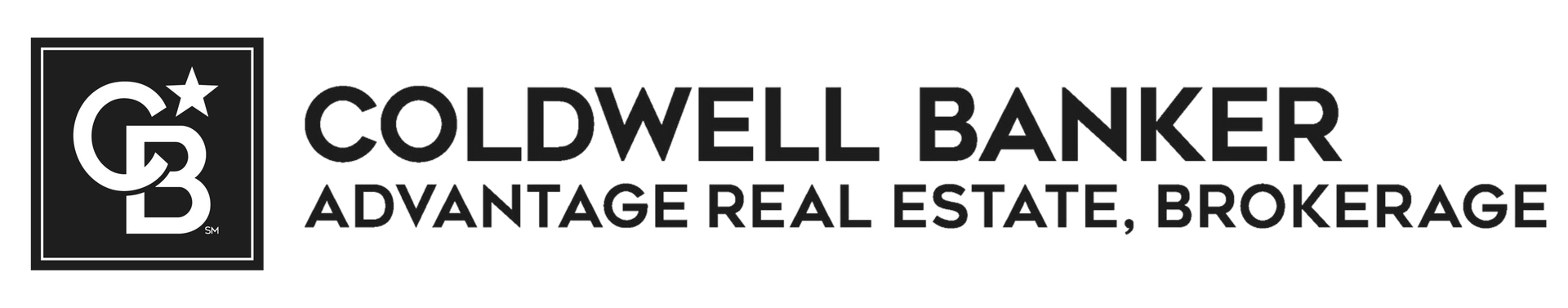 The service mark symbol in the white and black text of the Coldwell Banker Advantage Real Estate Brokerage Inc.