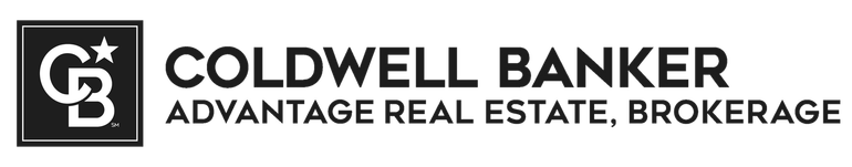 The service mark symbol in the white and black text of the Coldwell Banker Advantage Real Estate Brokerage Inc. 