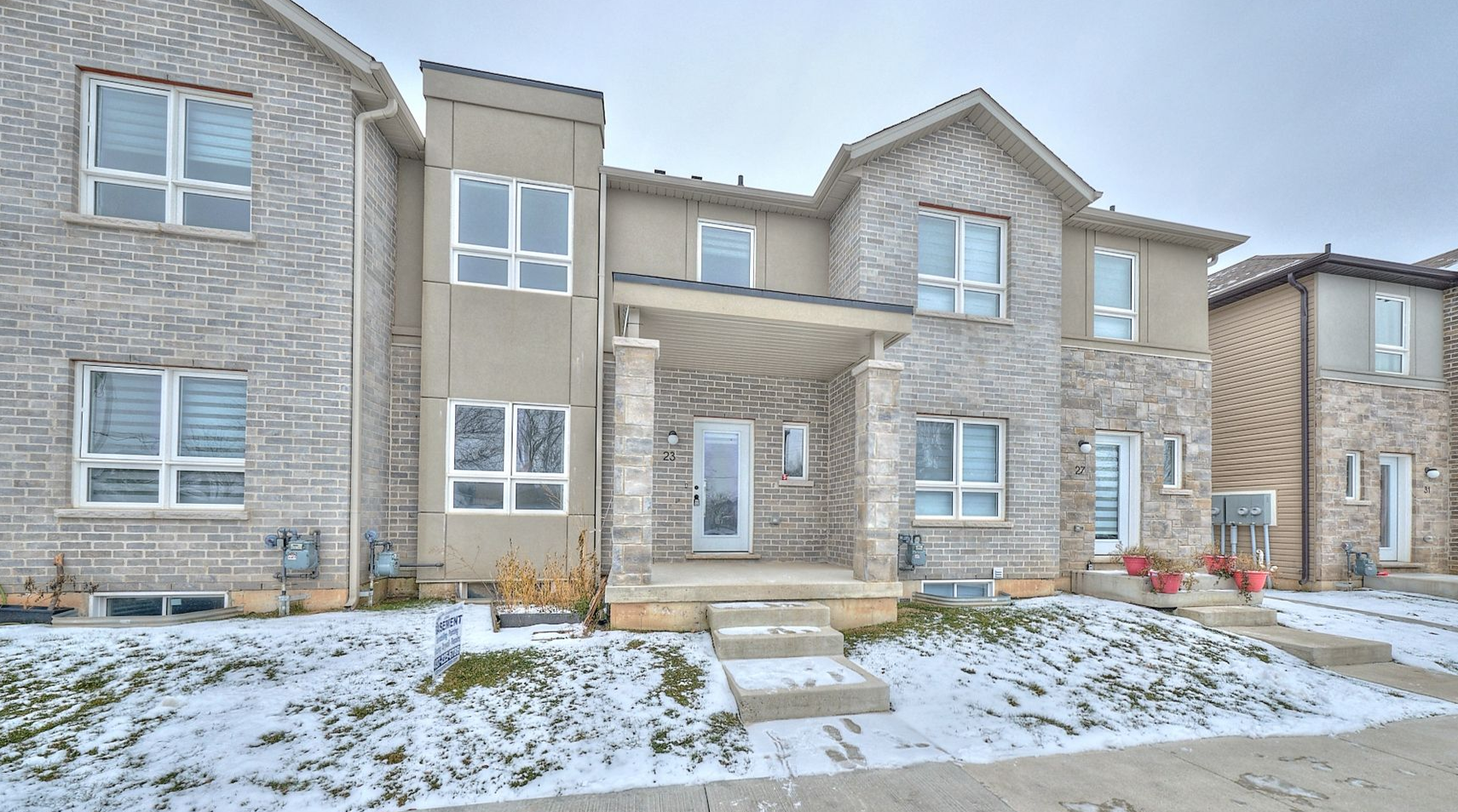 A two-storey townhouse home in Welland, Ontario.
