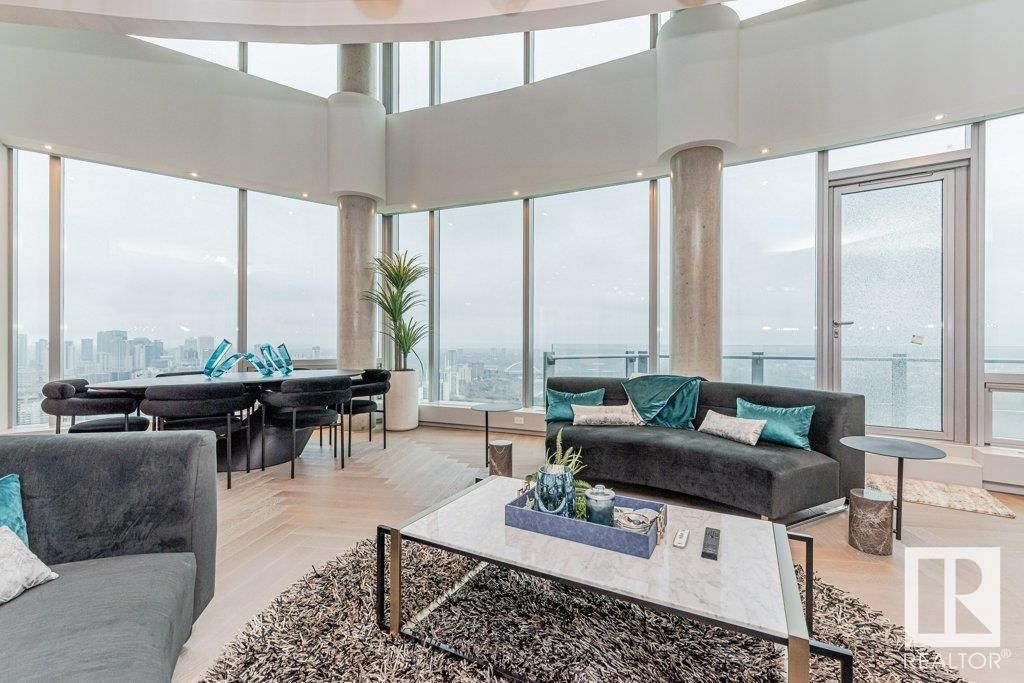 A living room with a couch and a coffee table