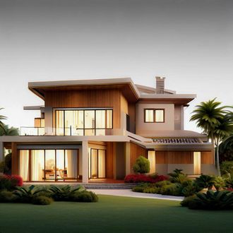 A large house with a lot of windows and a balcony