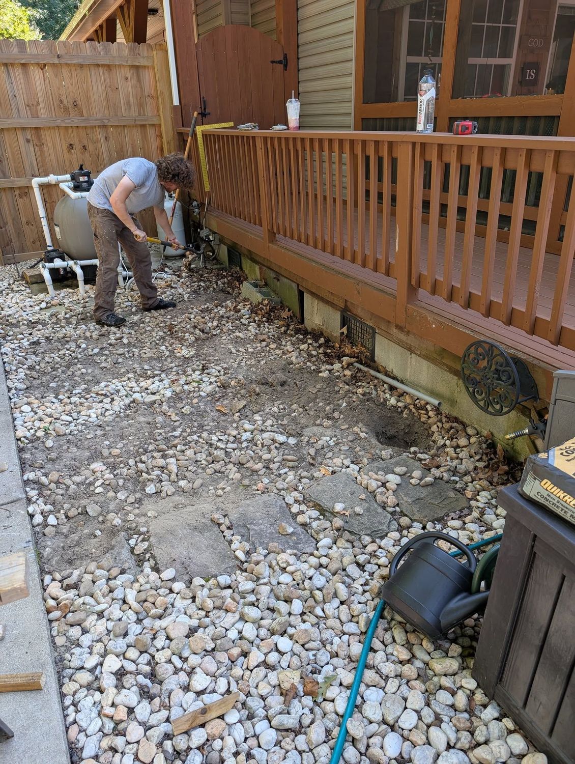 Deck and patio remodeling in progress by DJC Exteriors