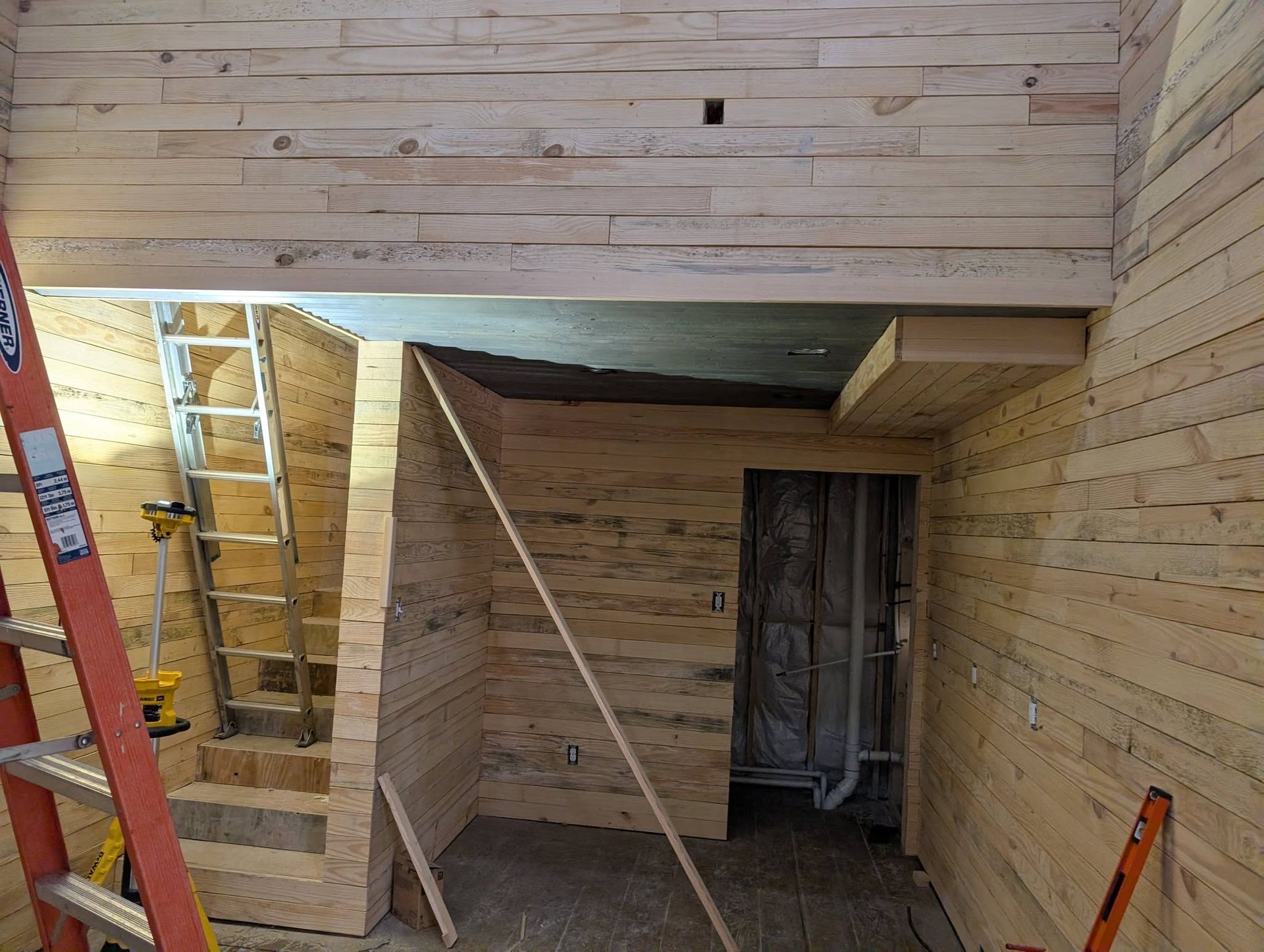 Home addition in progress by DJC Exteriors – framing stage