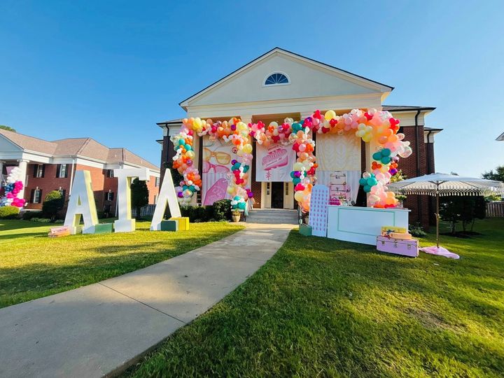 balloon decor for sorority event