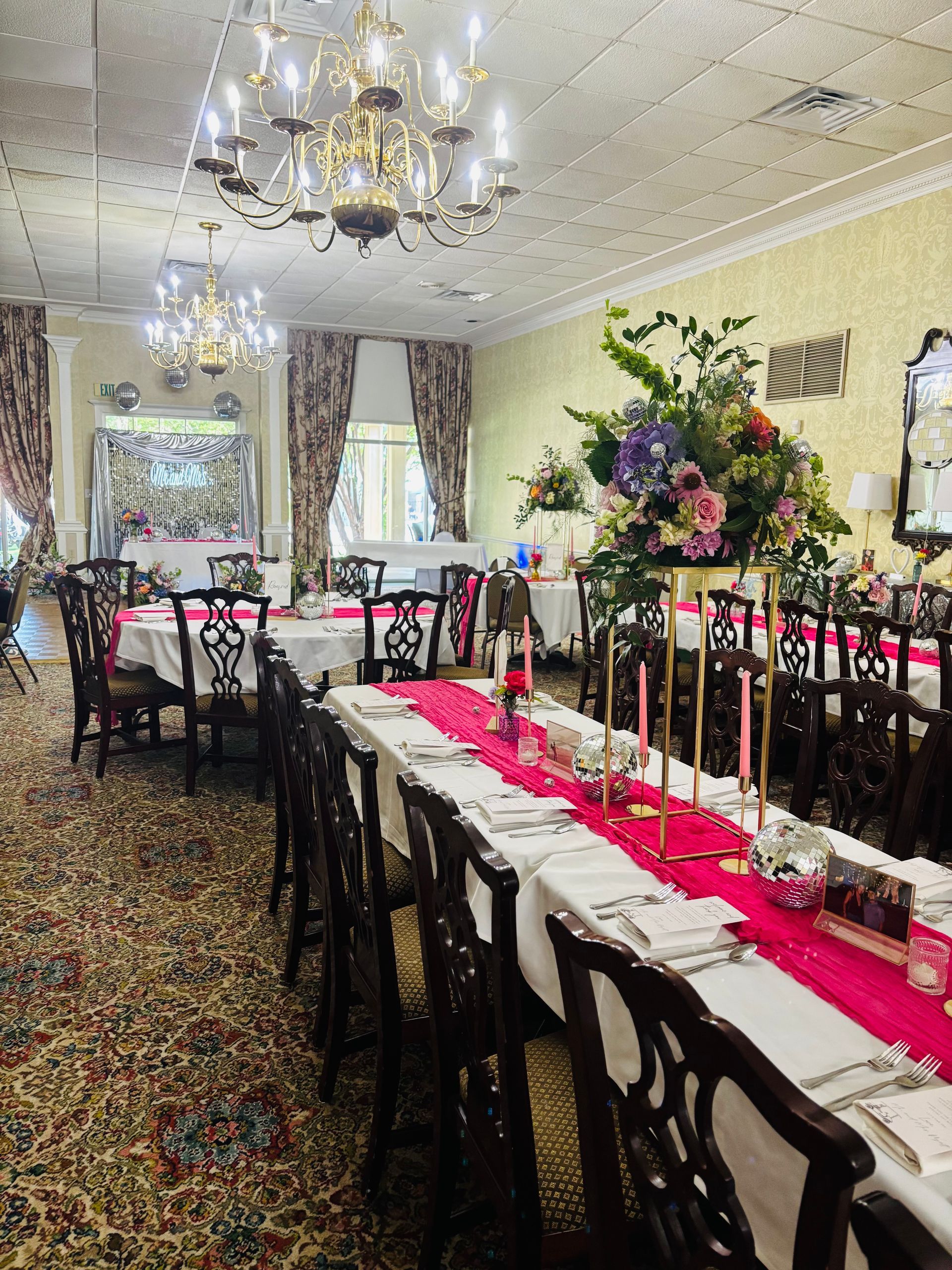 colorful event flower arrangements