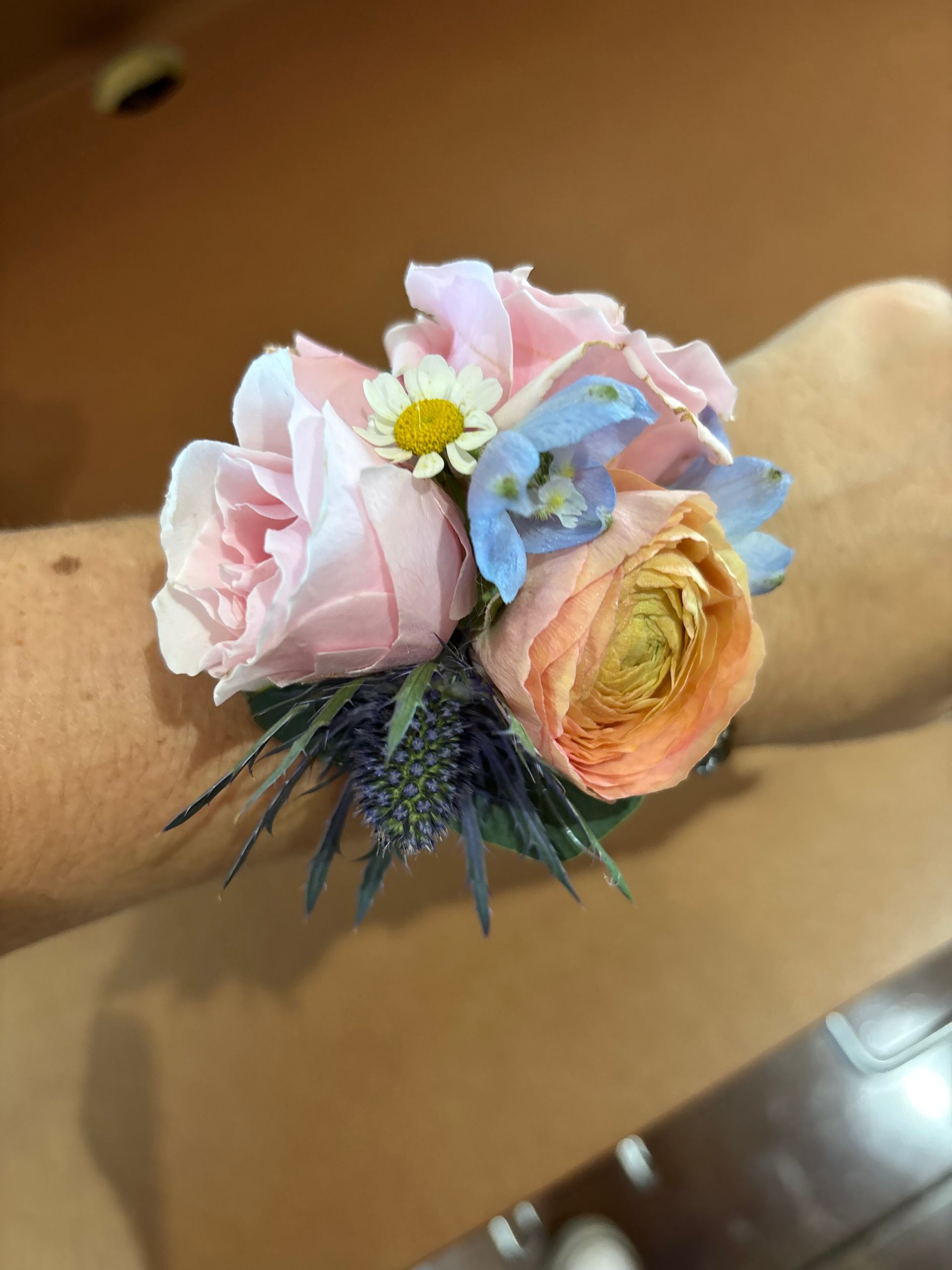 colorful wedding corsage