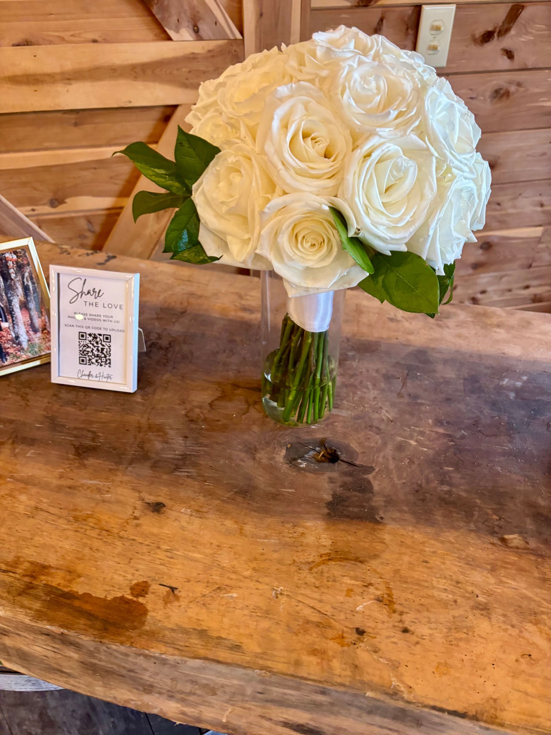 white rose bridal bouquet