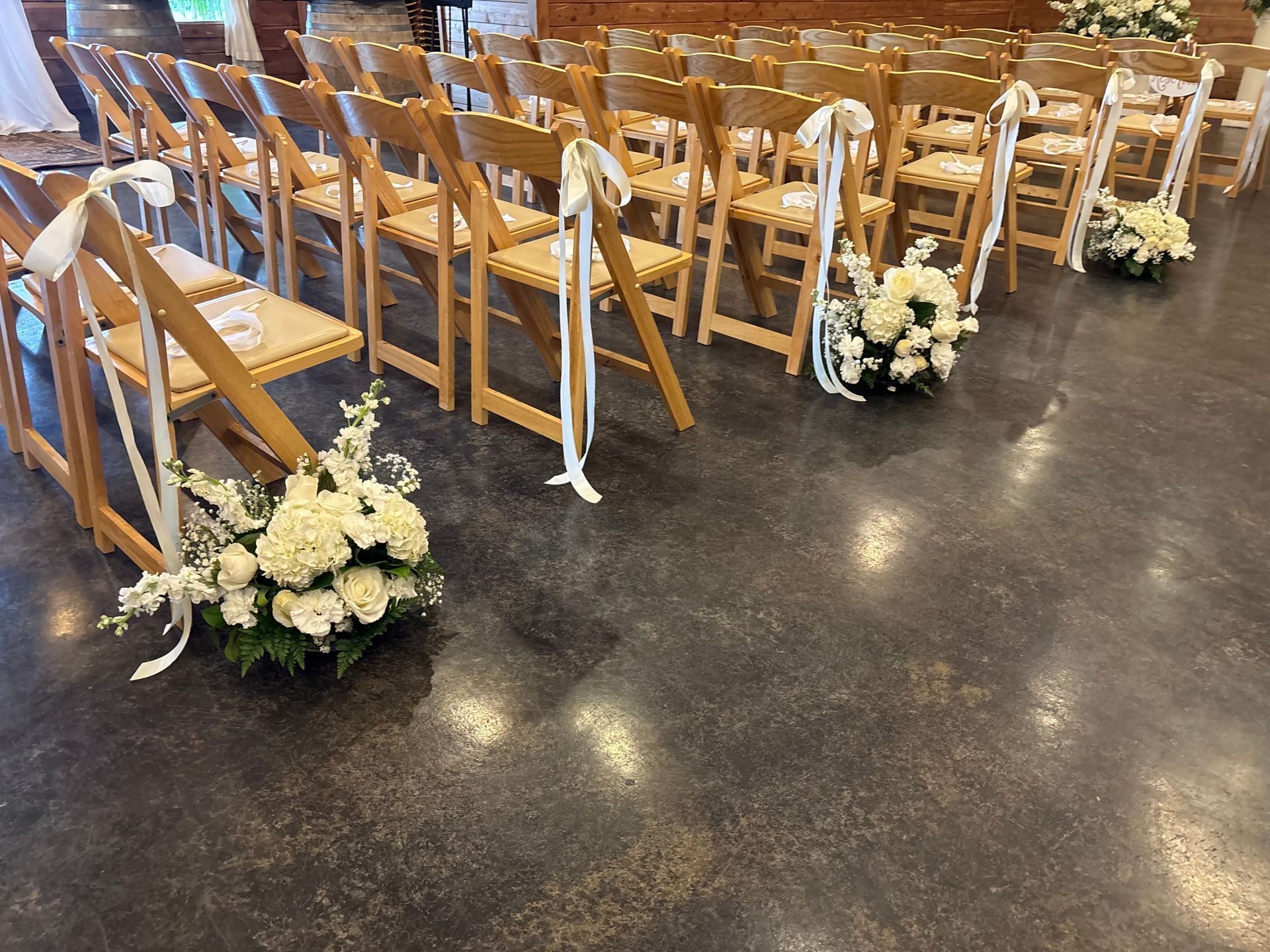 white rose floral aisle runners for wedding