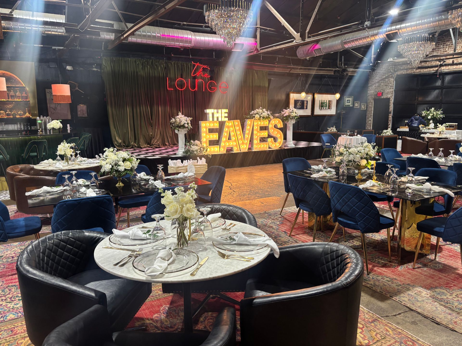modern wedding reception